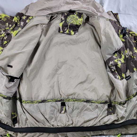 Quiksilver Mens Medium Green Winter Ski Jacket Multi Face All Over Print Vented - Picture 4 of 14